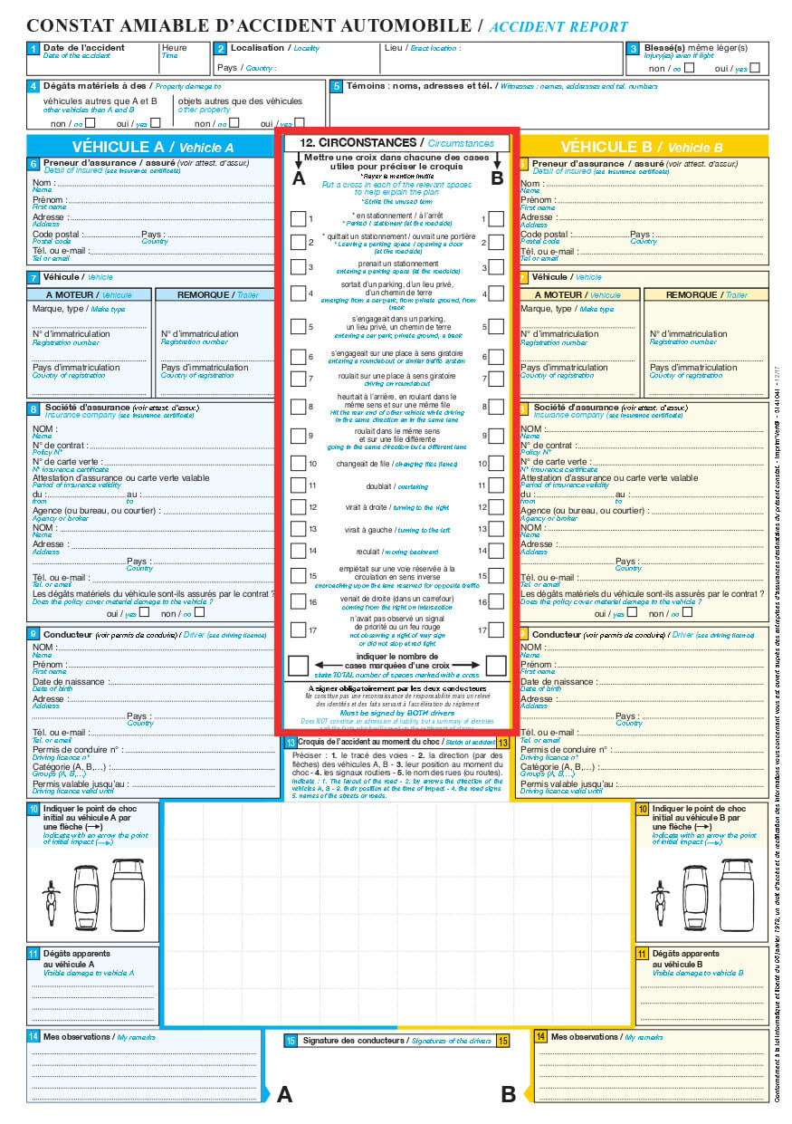 Assurance auto : comment remplir un constat amiable ?